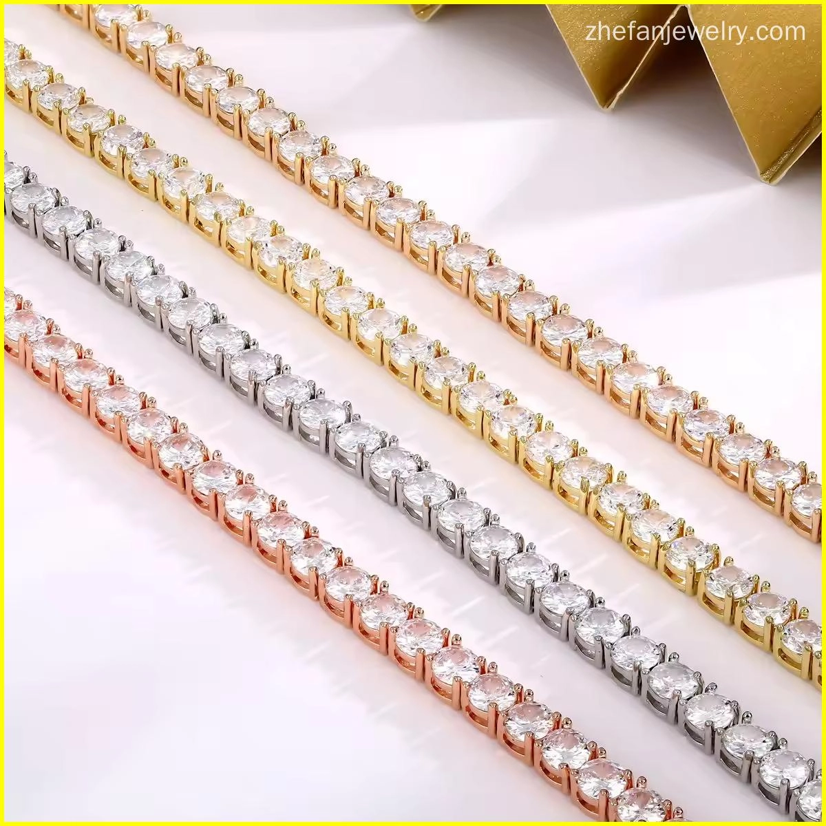Tennis Bracelet with 4MM Cubic Zirconia 7 - Zhefan Jewelry