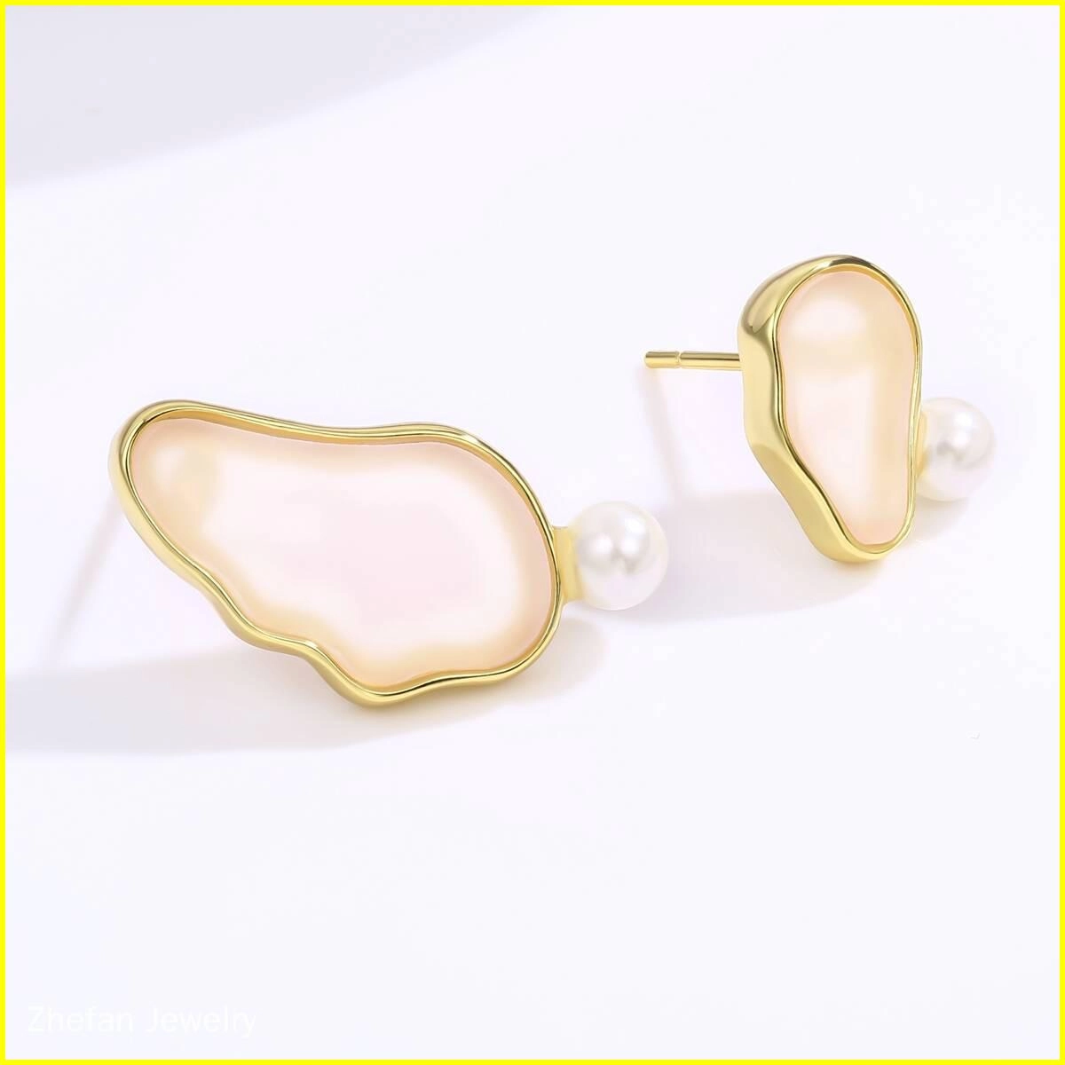 Unique Iregular Pearl Stud Earrings 2 - Zhefan Jewelry