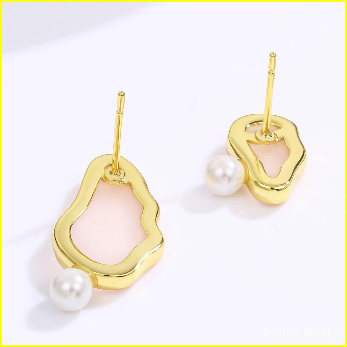Unique Iregular Pearl Stud Earrings 3 - Zhefan Jewelry