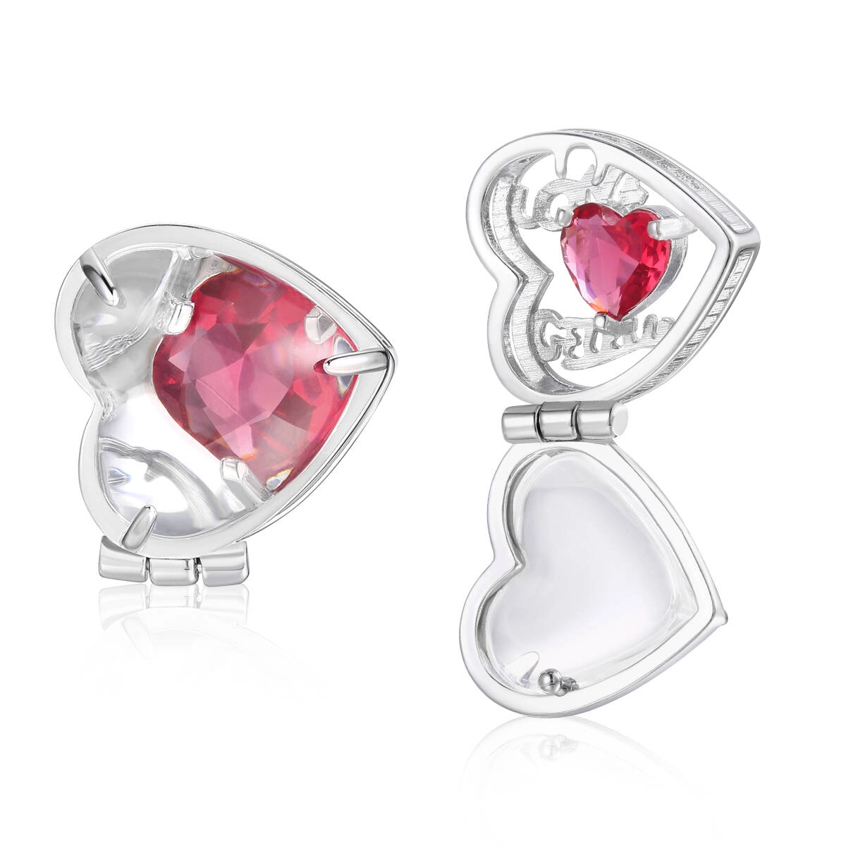 Vintage Heart Personalized Photo Zircon Earrings 1 - Zhefan Jewelry