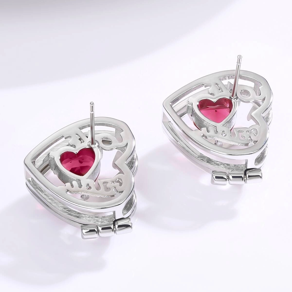 Vintage Heart Personalized Photo Zircon Earrings 2