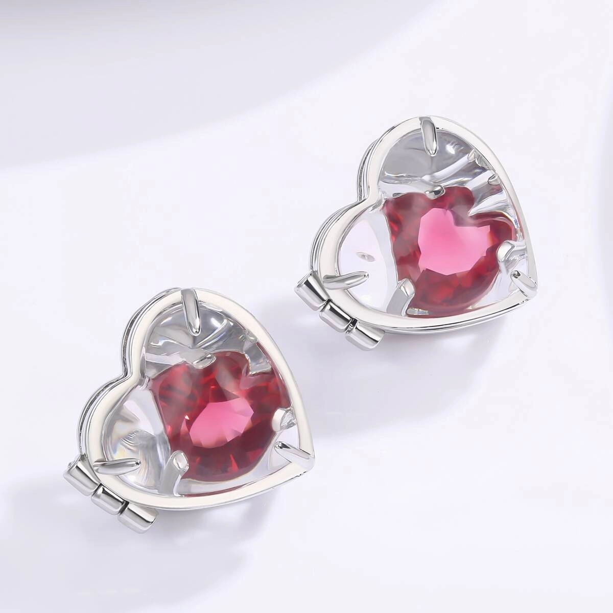 Vintage Heart Personalized Photo Zircon Earrings 3