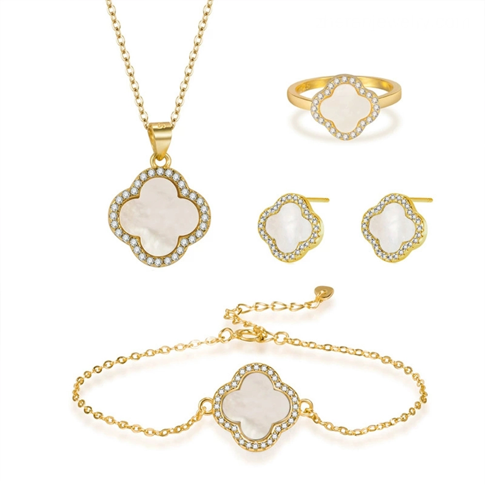 Wholesale Jewelry 925 Sterling Silver Clover Jewelry Sets (1) - Zhefan Jewelry