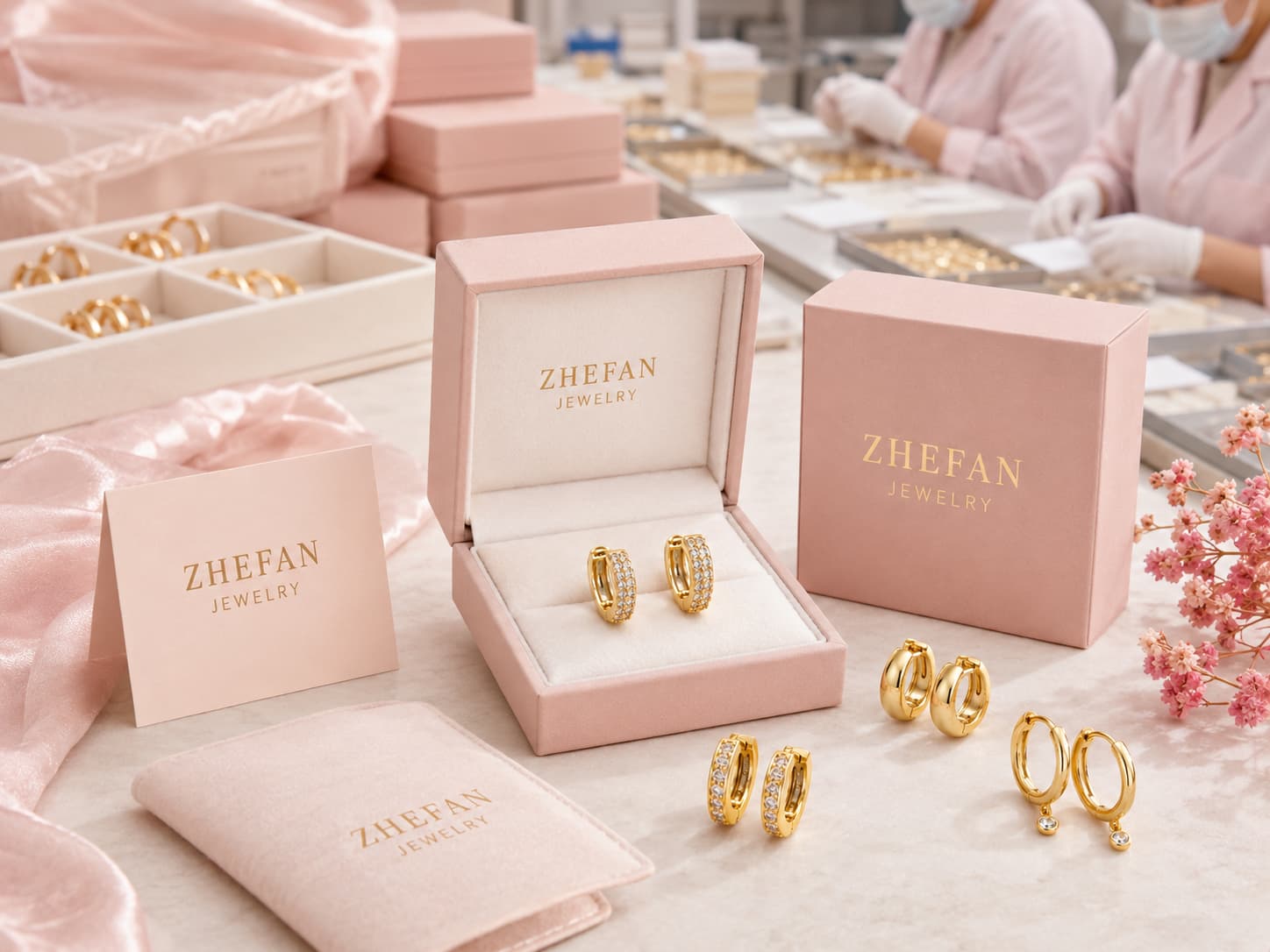ZHEFAN JEWELRY private label brass earrings manufacturer